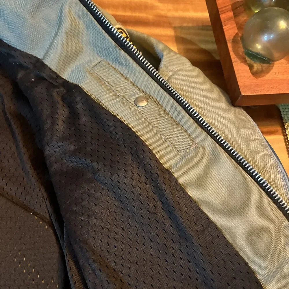 Custom BATES Blue Gray Armored Padded Motorcycle Jacket Made In USA S Or M‎
